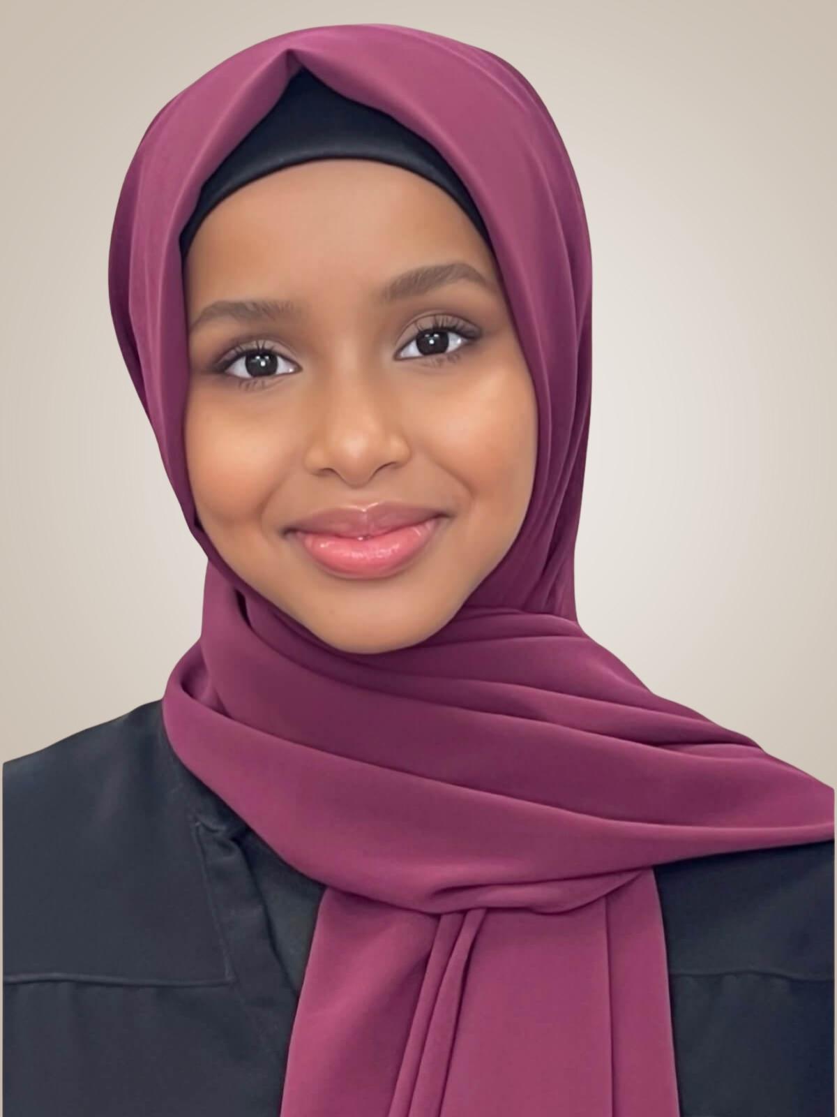 Luxury Chiffon Hijab-Wine
