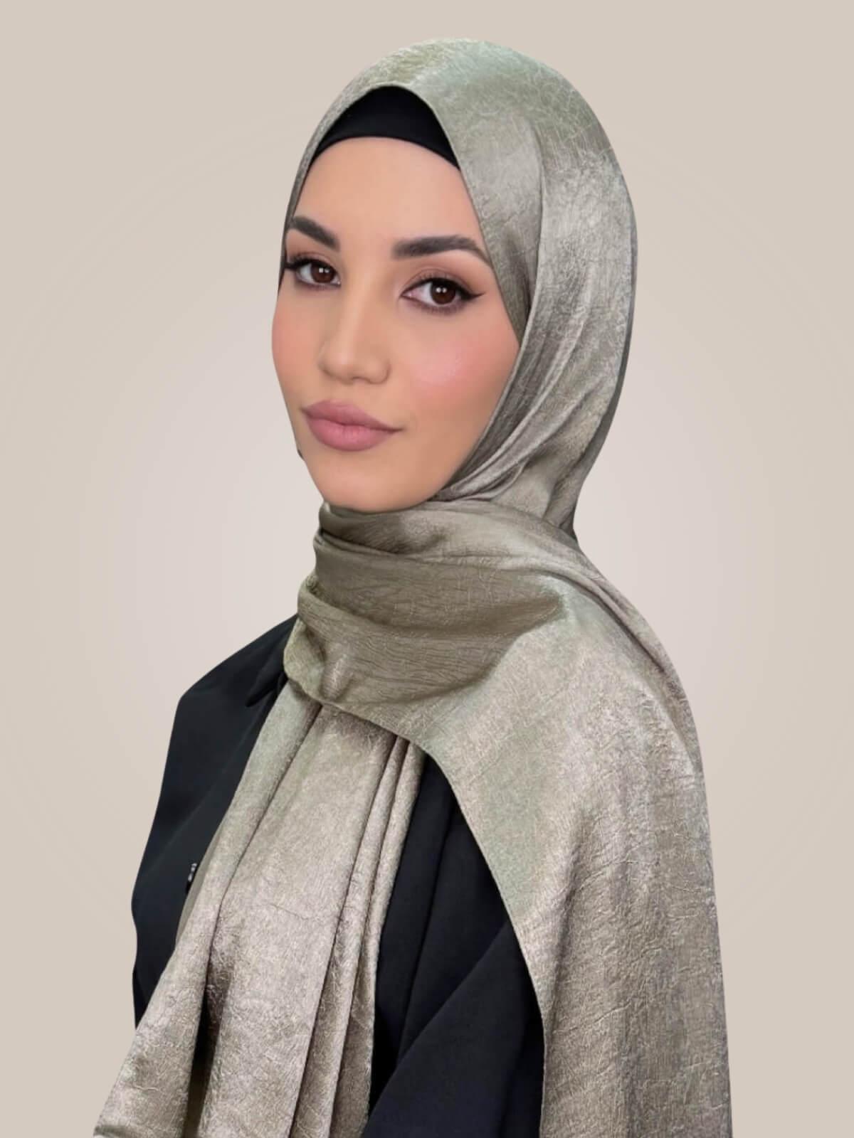 Classic Satin Hijab-Khaki