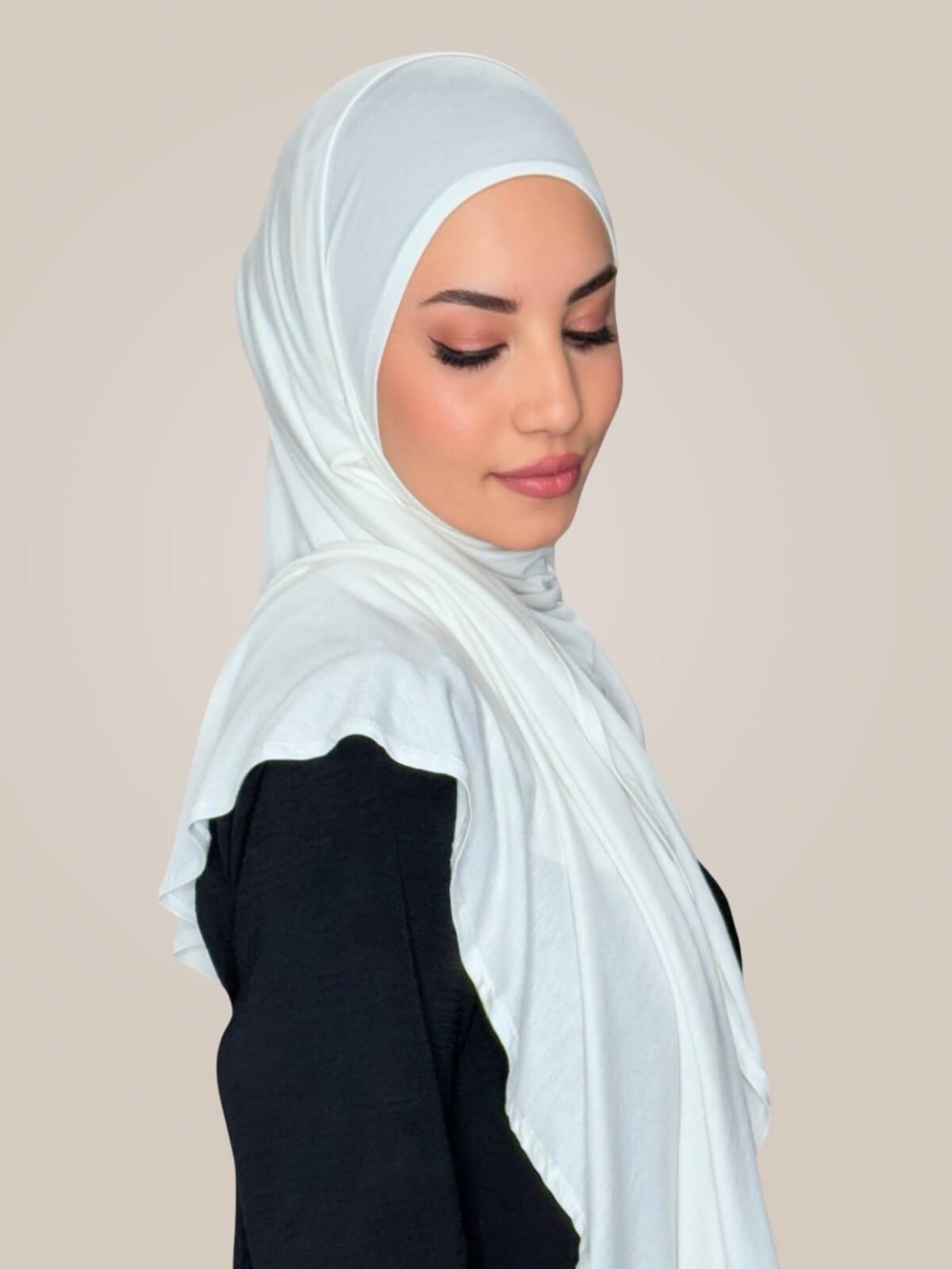 Pre-Sewn Jersey Hijab-Off White