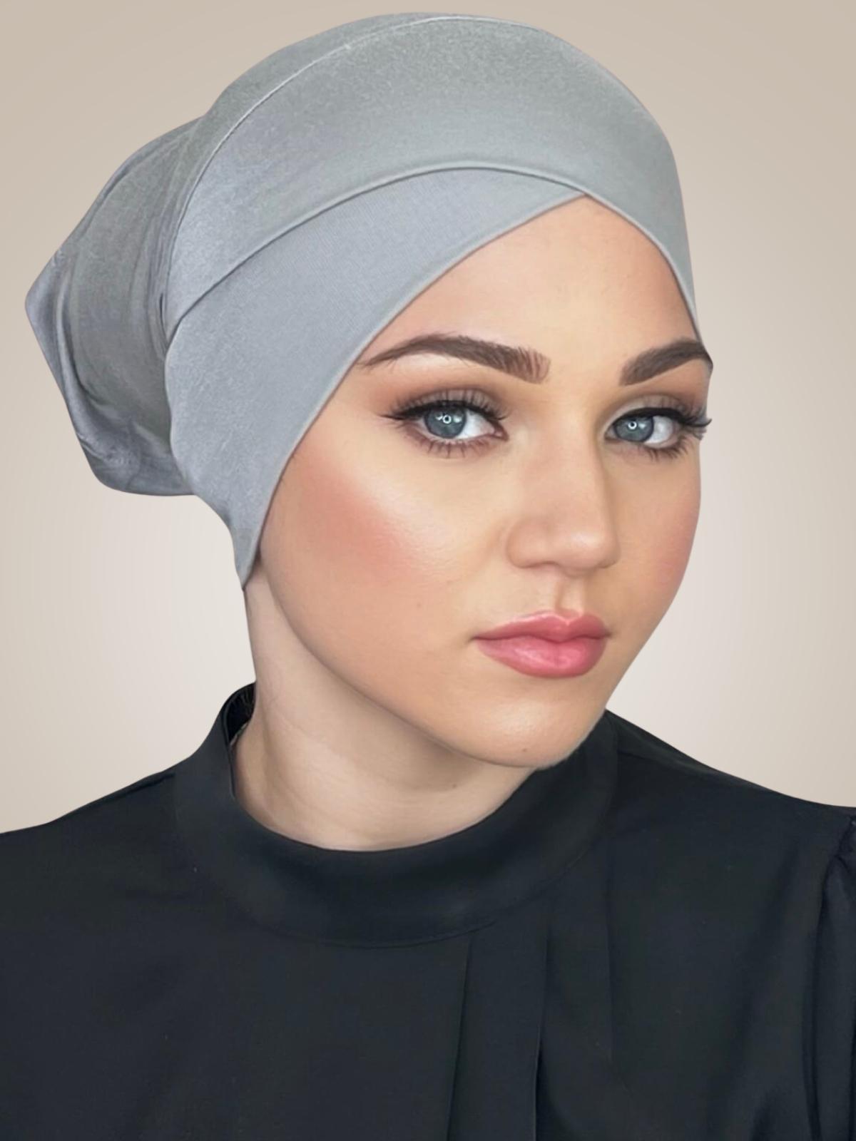 Premium Jersey Cross Front Underscarf-Chic Grey