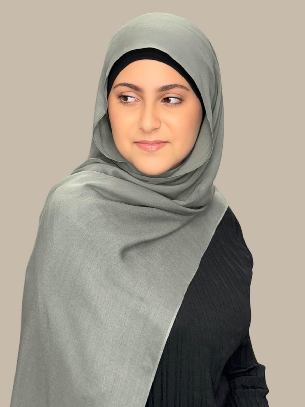 Modish Girl Cotton Modal Hijab-Slate Green