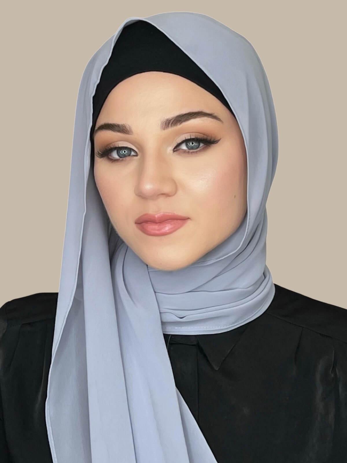 Luxury Chiffon Hijab-Smoke Grey