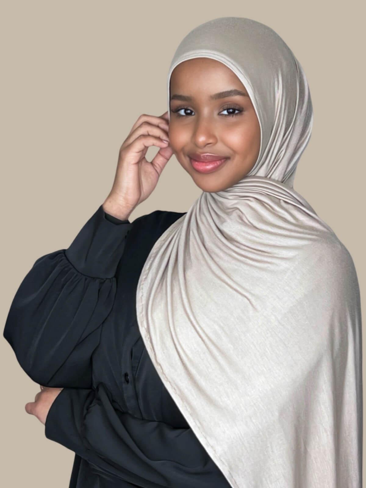 Pre-Sewn Jersey Hijab-Vanilla