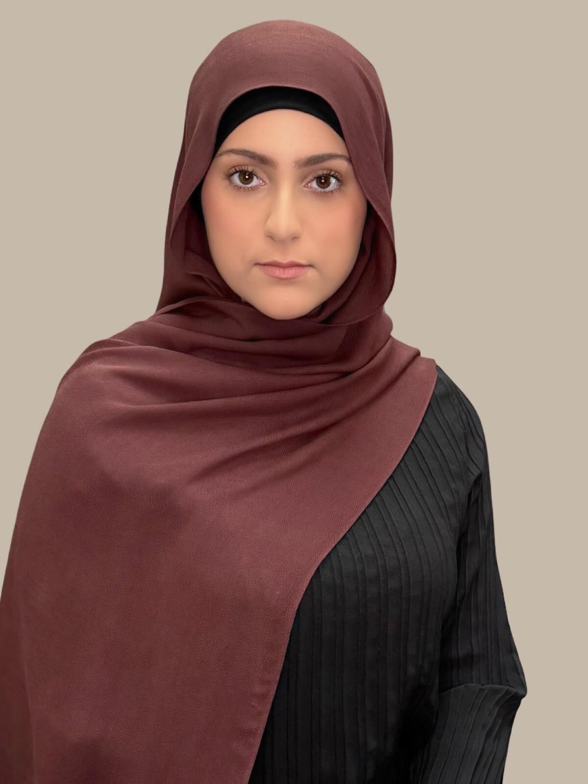 Modish Girl Cotton Hijab-Raisin Brown