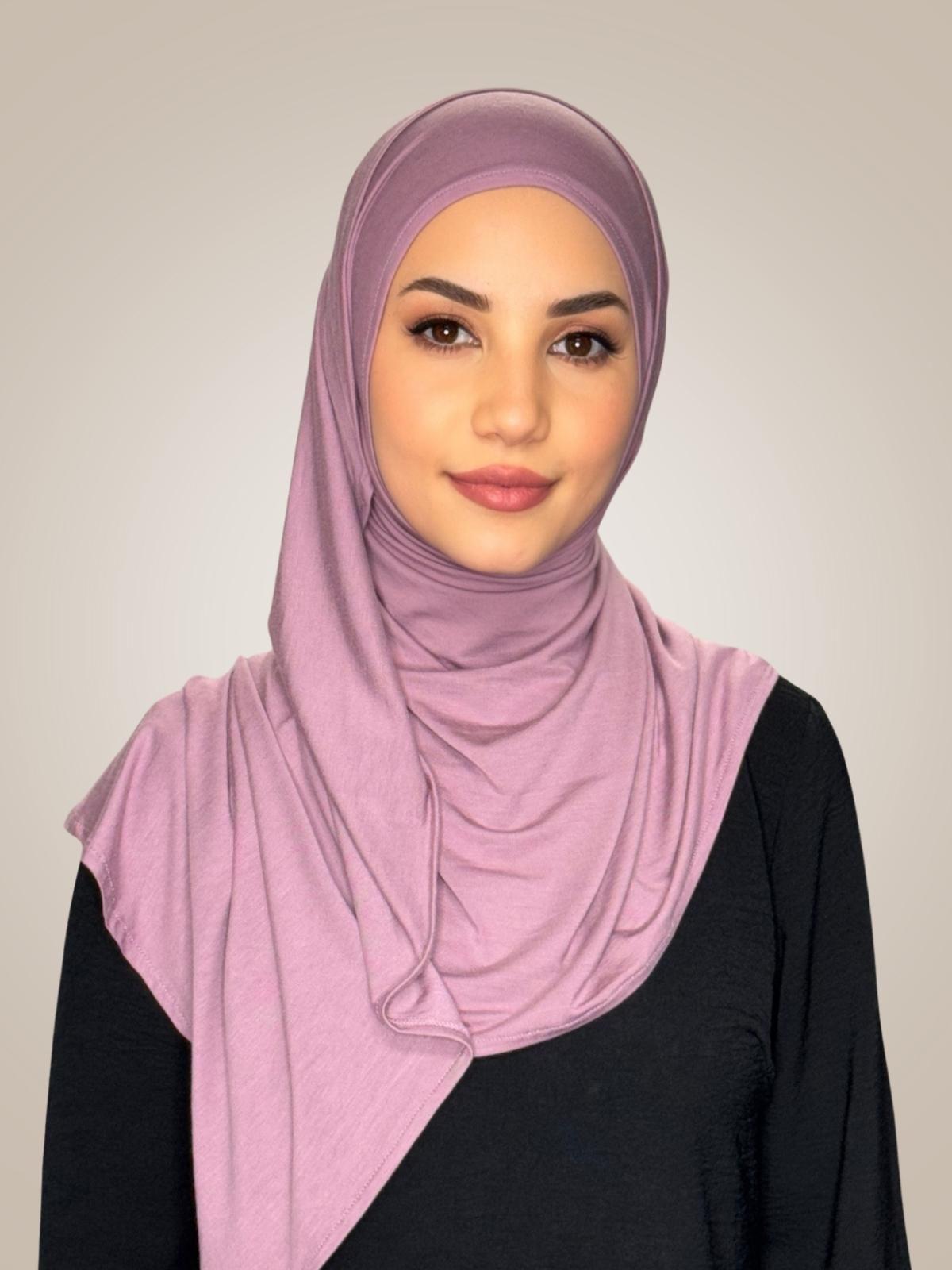 Pre-Sewn Jersey Hijab-Khaki Rose