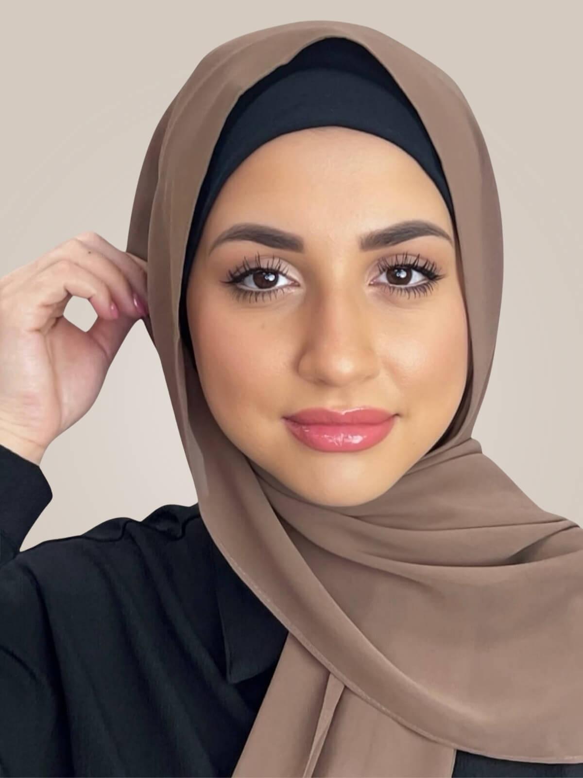 Luxury Chiffon Hijab-Walnut Brown