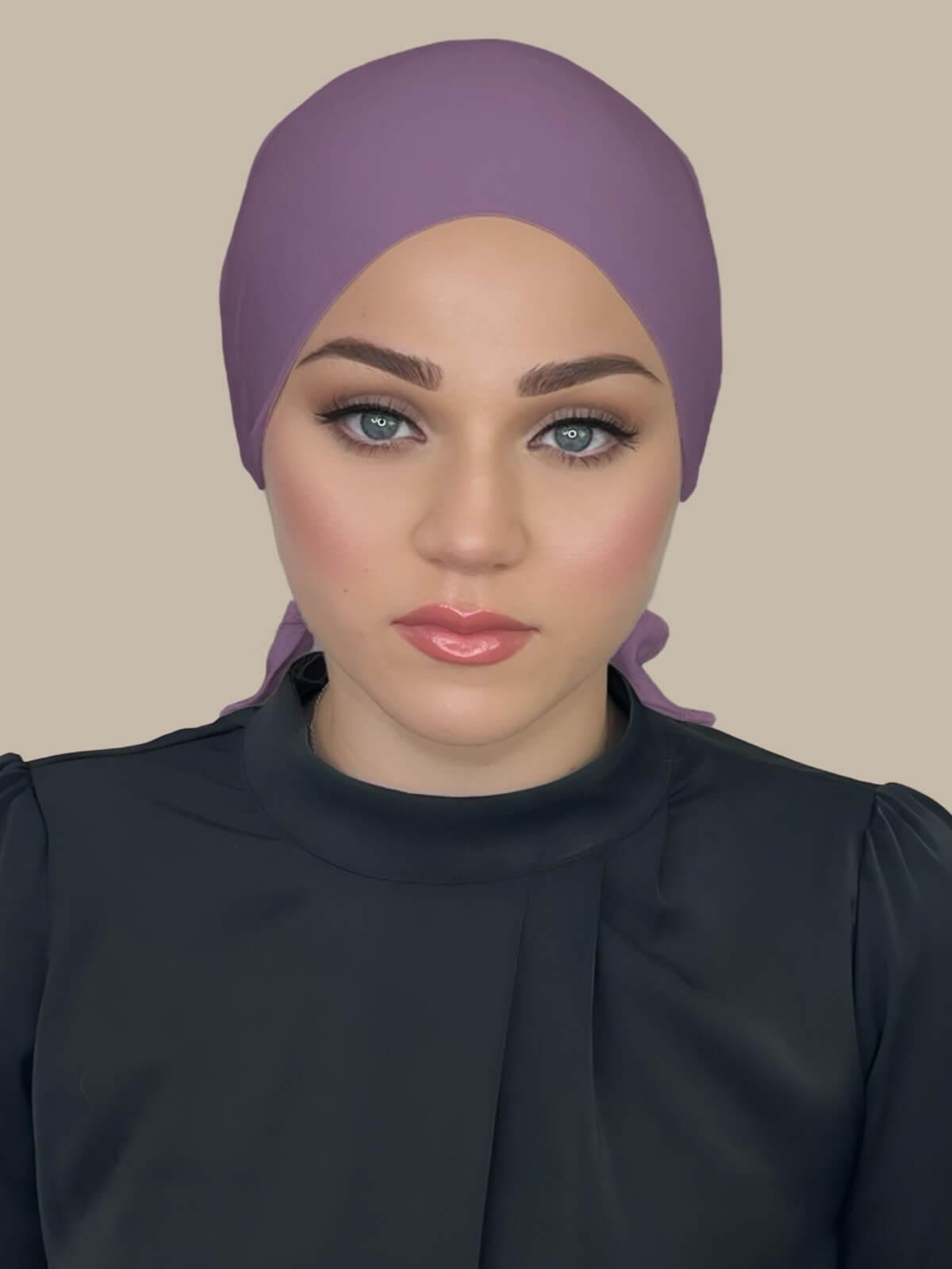 Tie back underscarf-Mauve Taupe