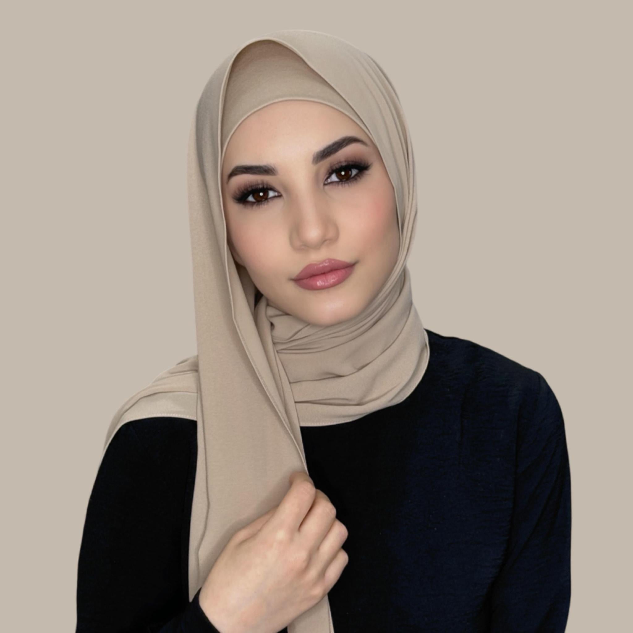 Matching Chiffon Hijab Set-Desert - Modish Hijab