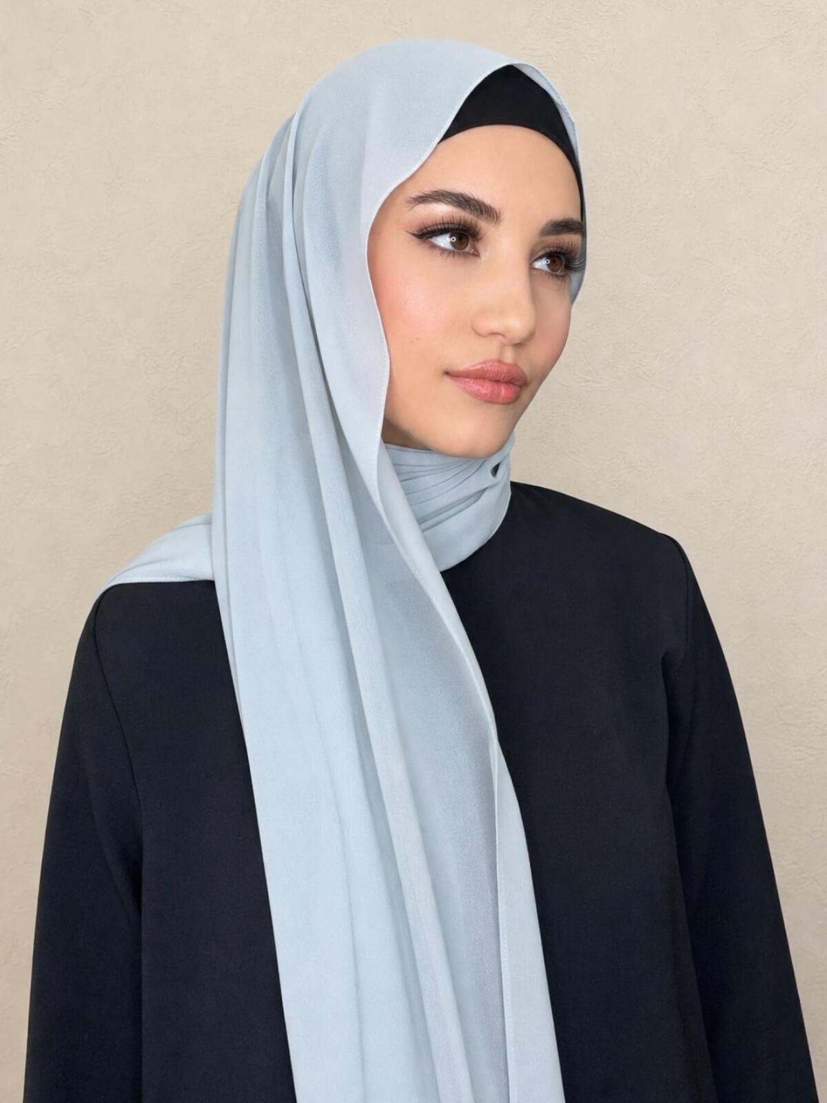 Classic Chiffon Hijab-Pale Grey