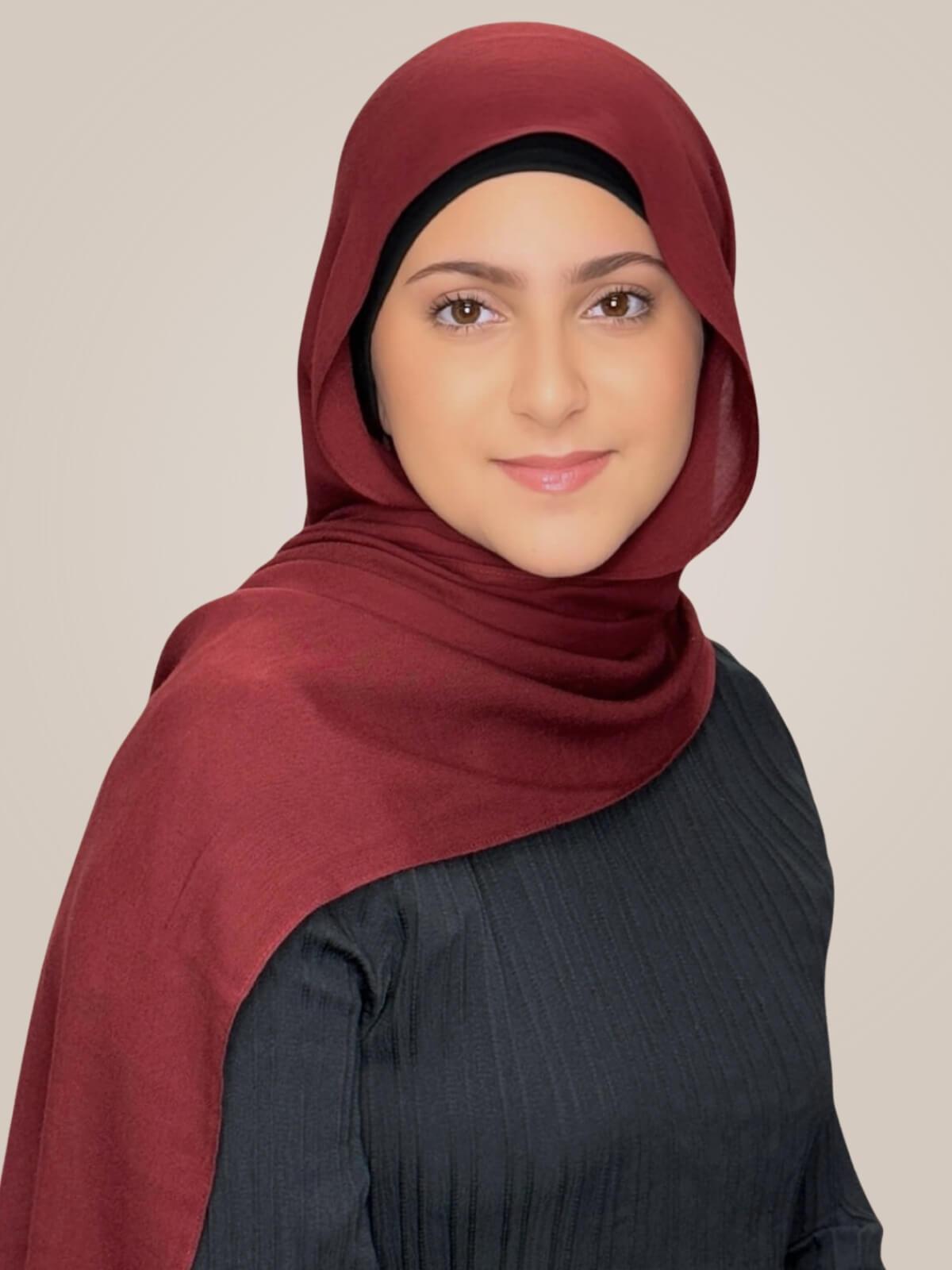 Modish Girl Cotton Modal Hijab-Royal Burgundy