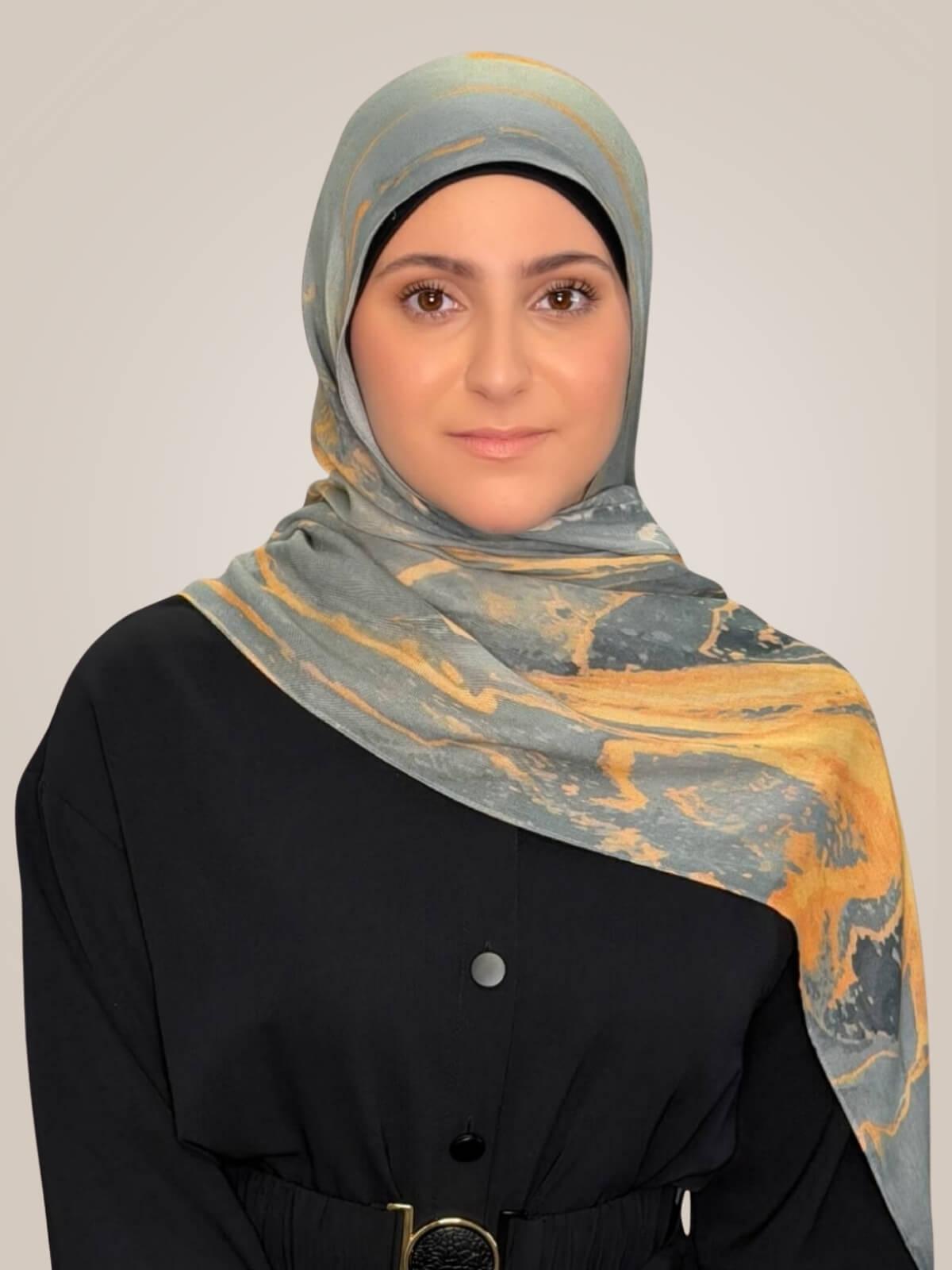 Modish Girl Print Modal Hijab-Vienna Grey
