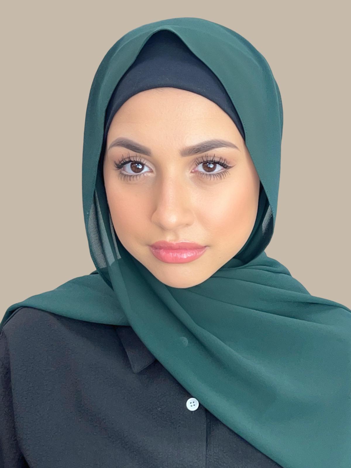 Classic Chiffon Hijab-Dark Green