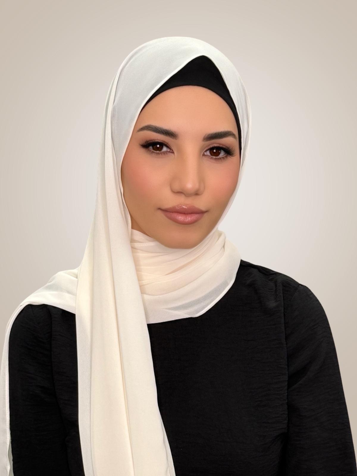 Luxury Chiffon Hijab-Buttermilk