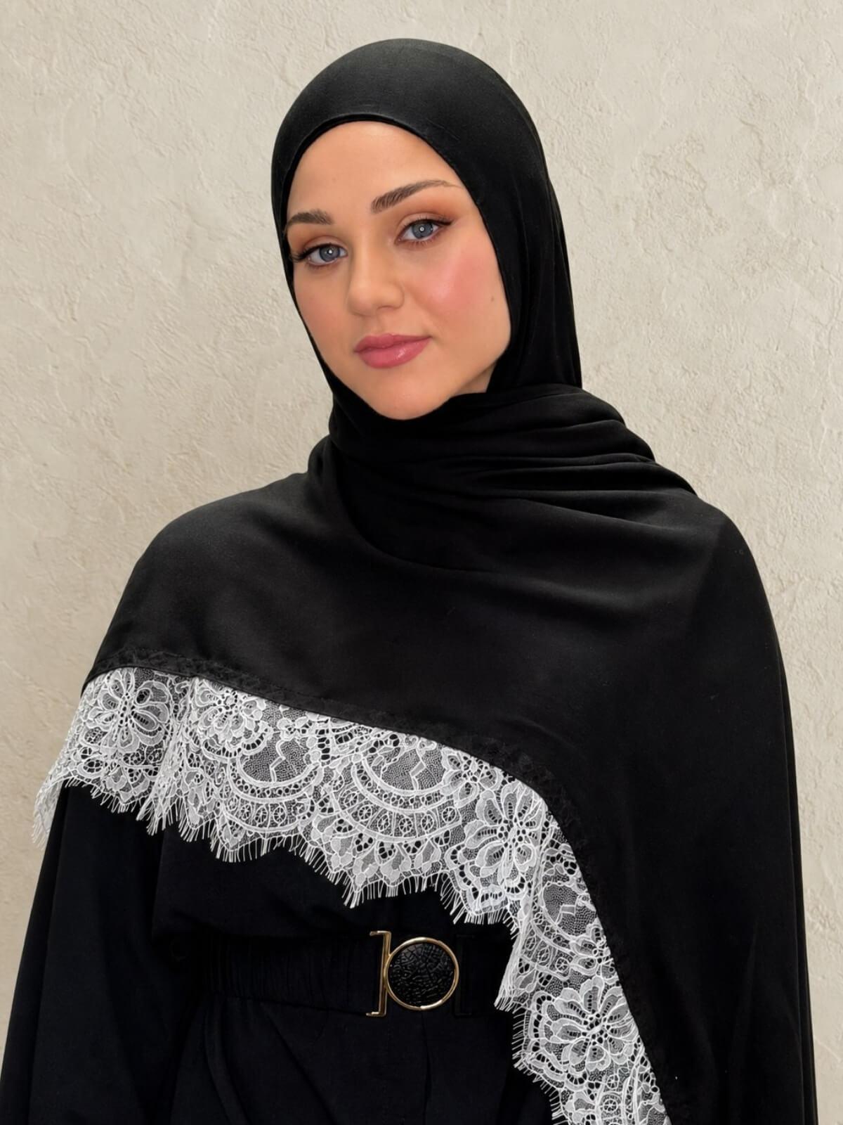 Lace Cotton Modal Hijab-Afterglow