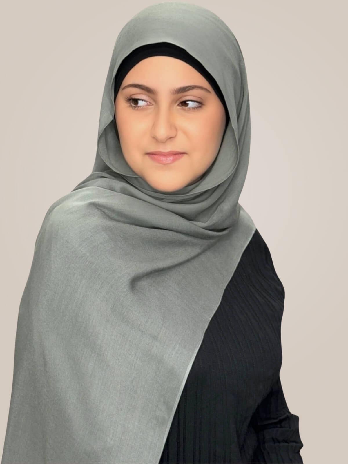 Modish Girl Cotton Modal Hijab-Slate Green