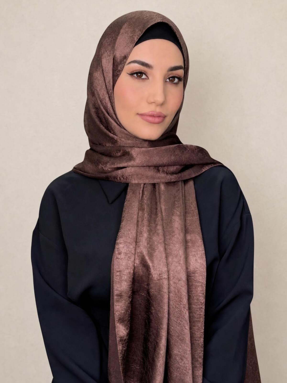 Classic Satin Hijab-Cocoa Dusk