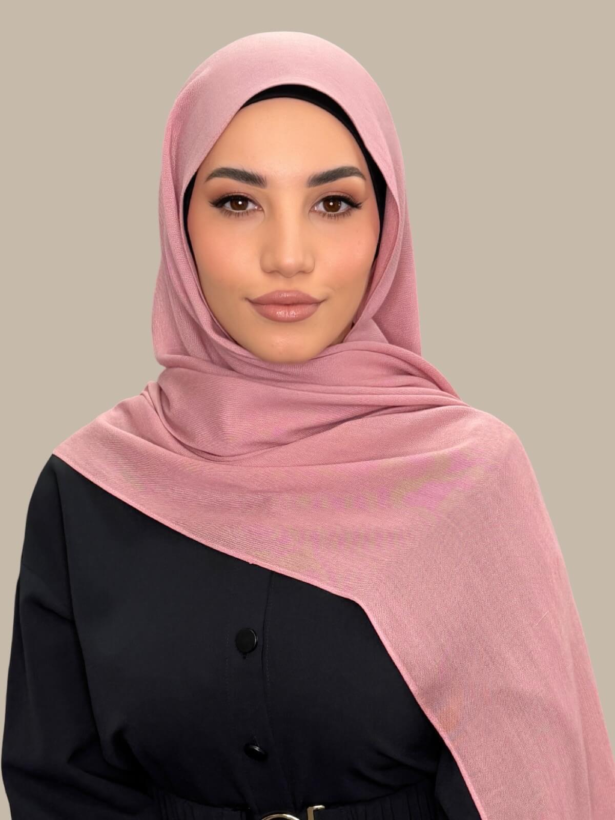 Cotton Modal Hijab-Misty Rose