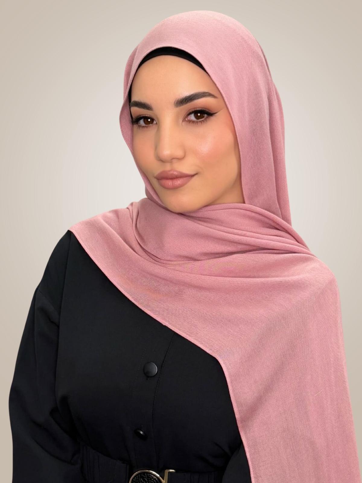 Cotton Modal Hijab-Misty Rose