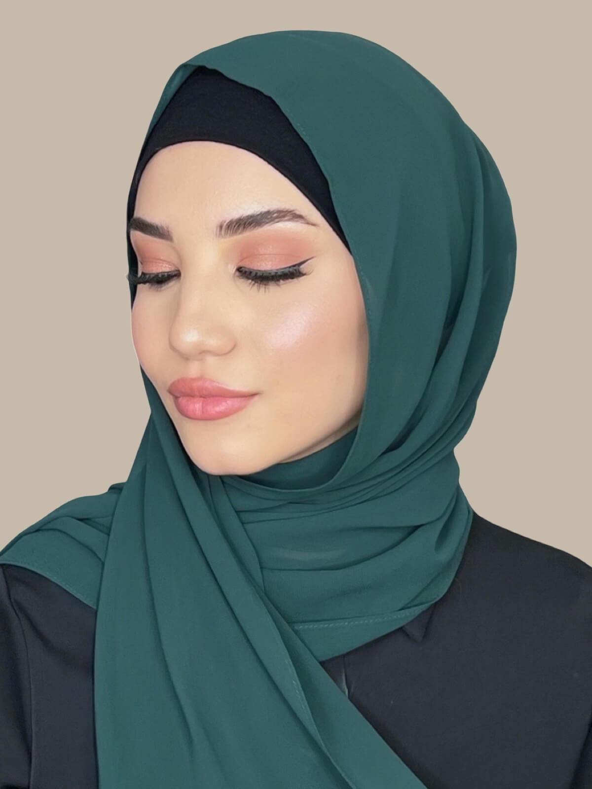 Luxury Chiffon Hijab-Deep Green