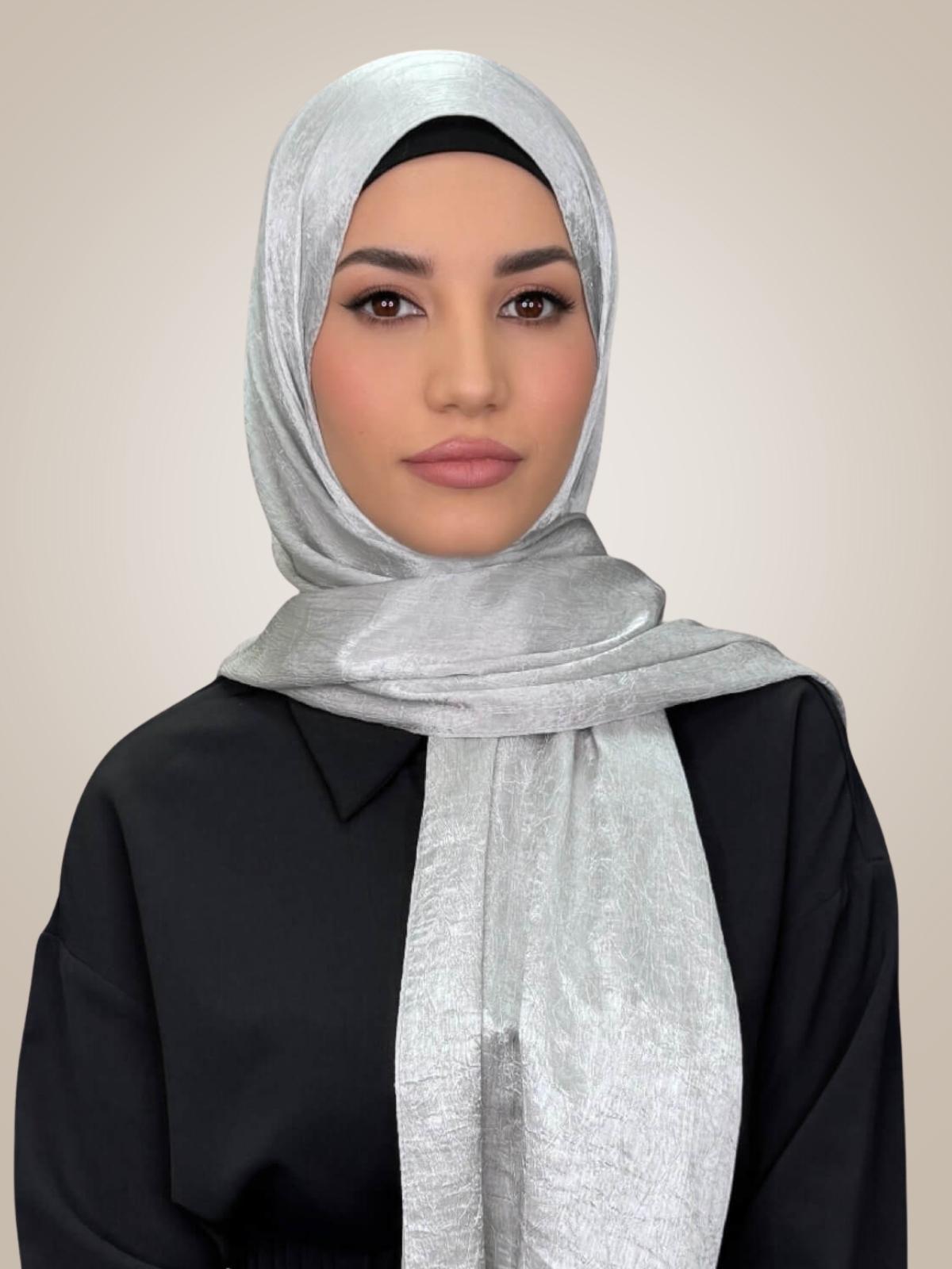 Classic Satin Hijab-Silver
