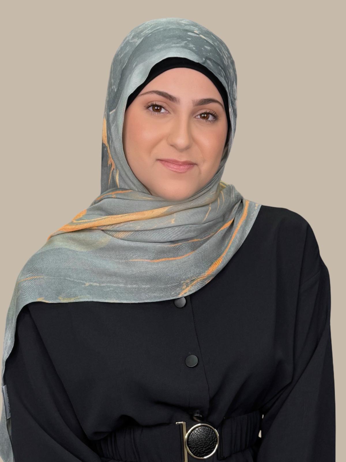 Modish Girl Print Modal Hijab-Vienna Grey