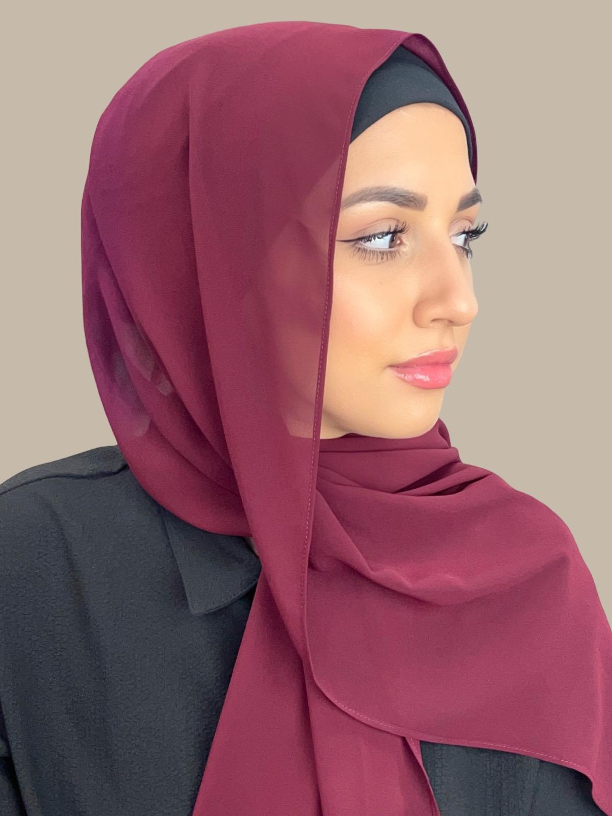 Luxury Chiffon Hijab-Mahogany