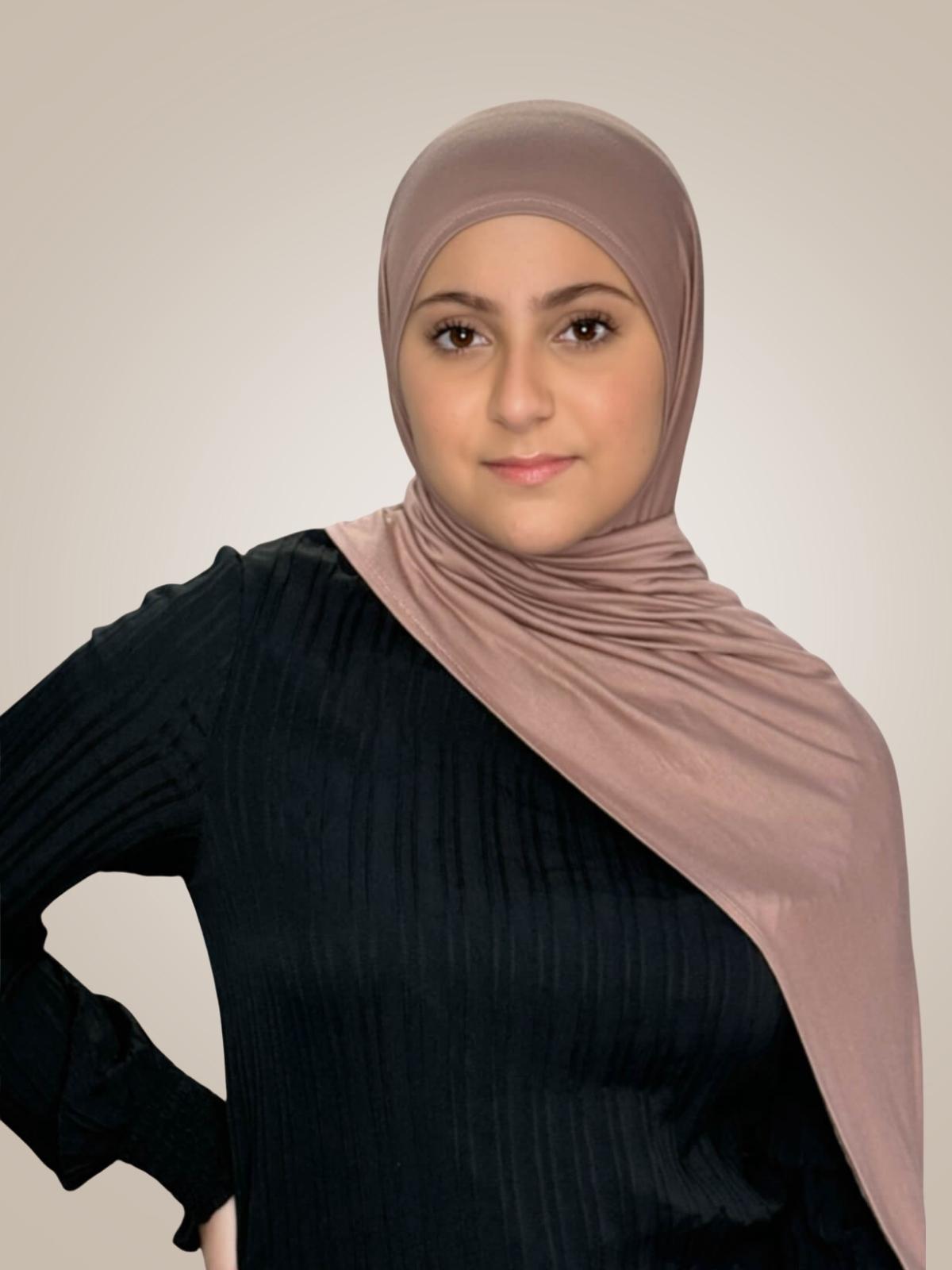Modish Girl Pre-Sewn Jersey hijab-Pale Taupe