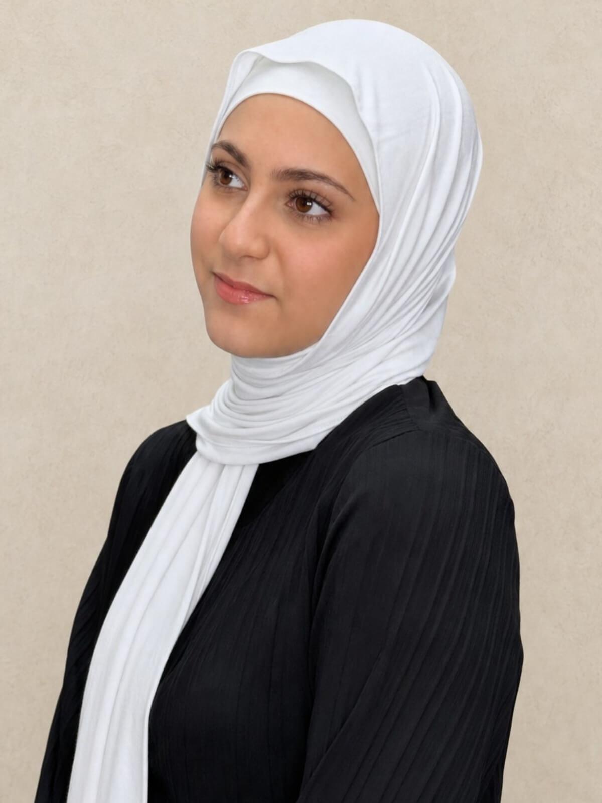 Modish Girl Premium Jersey Hijab-White