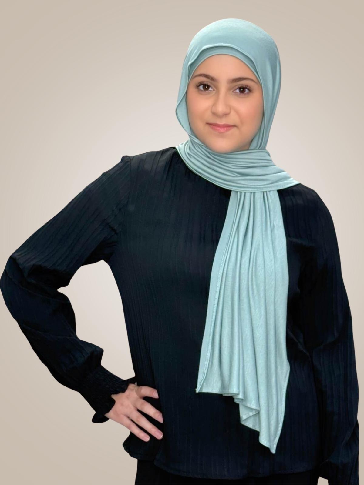 Modish Girl Premium Jersey Hijab-Pale Cyan