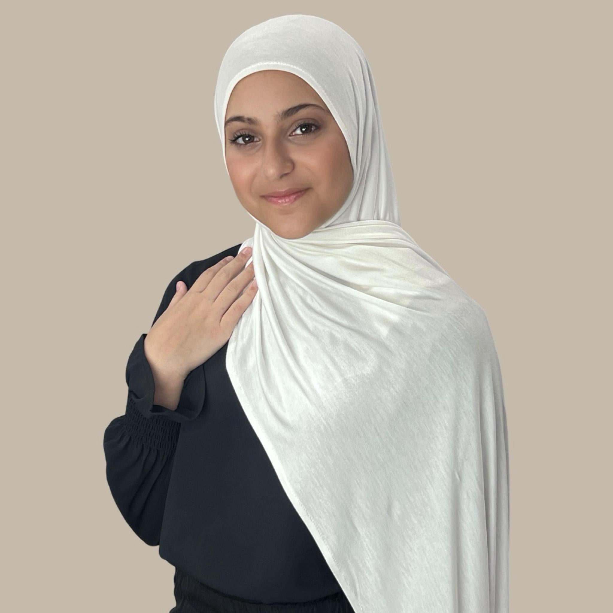 Modish Girl Pre-Sewn Jersey Hijab-Off White