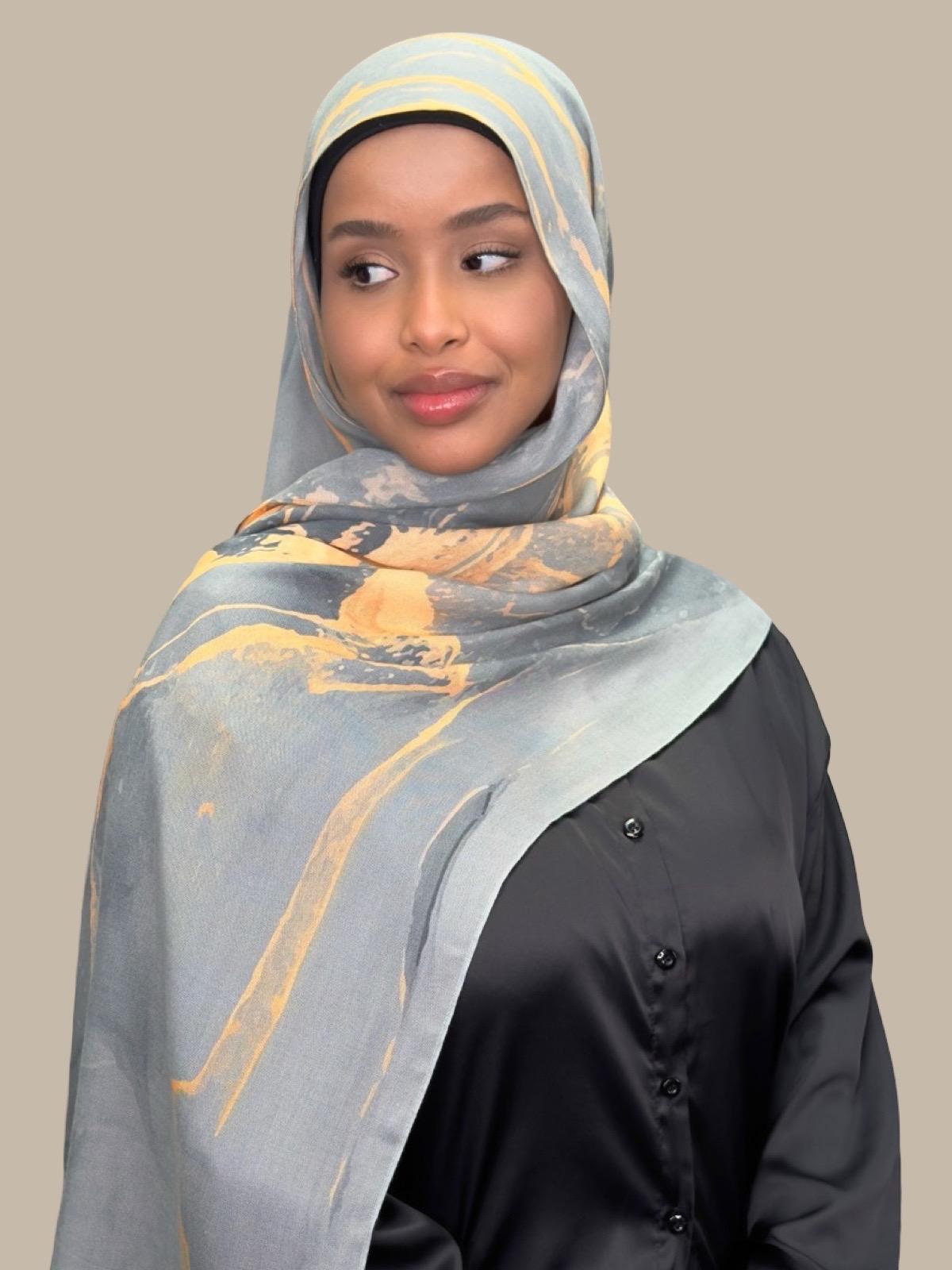 Print Modal Hijab-Vienna Grey
