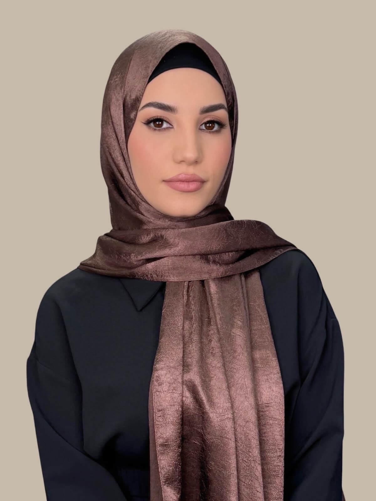 Classic Satin Hijab-Cocoa Dusk