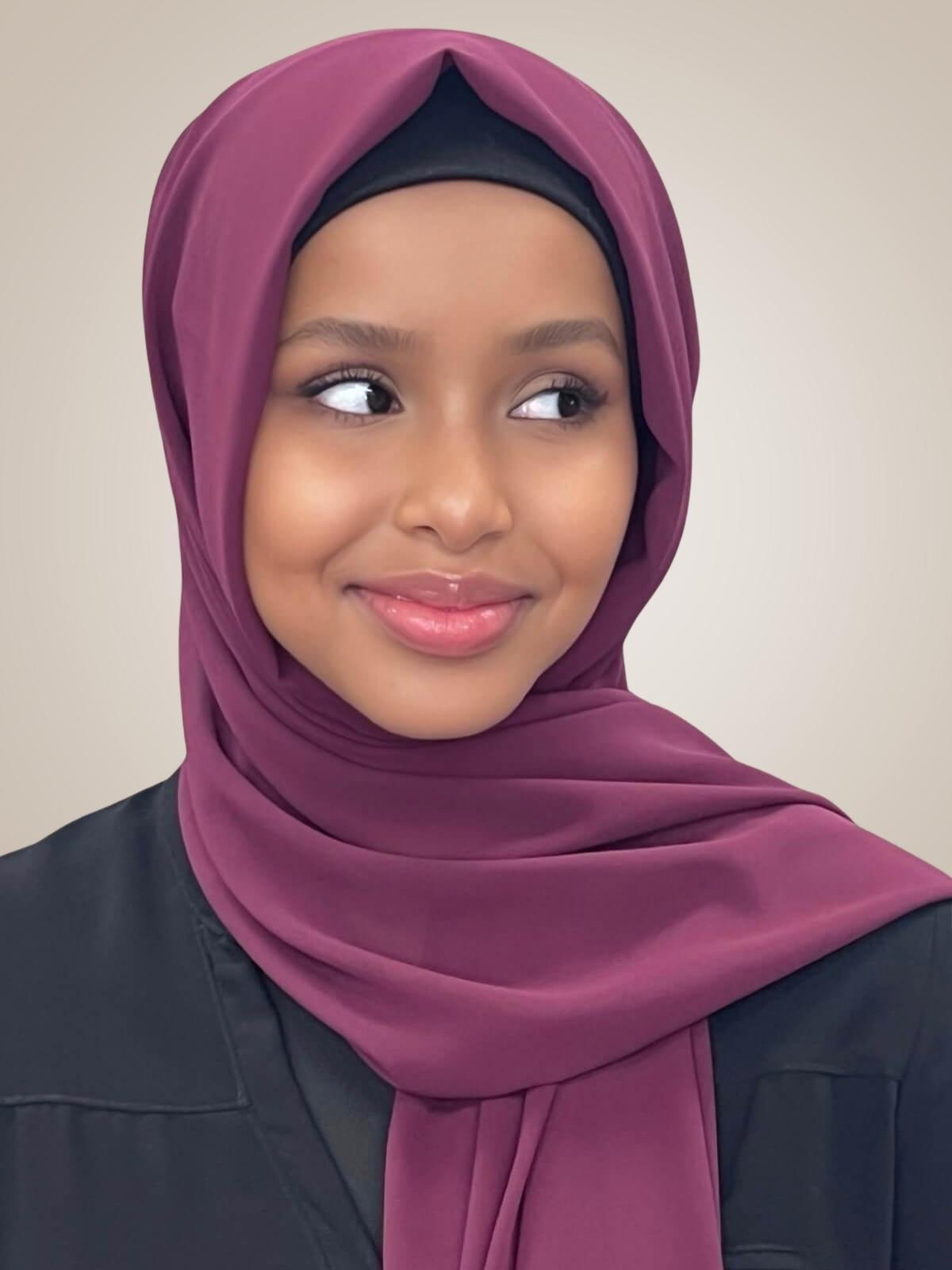 Luxury Chiffon Hijab-Wine