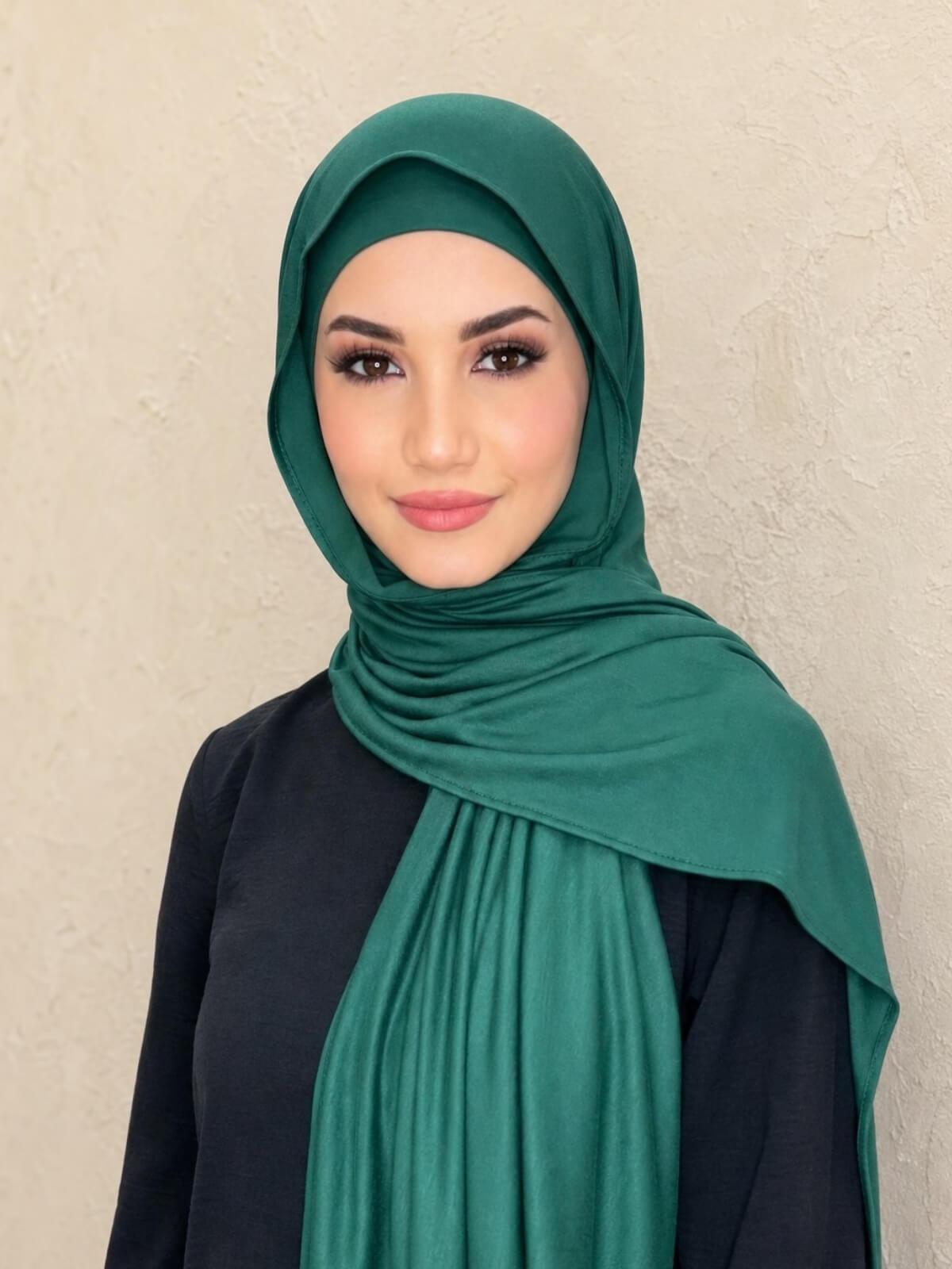Premium Jersey Hijab-Forrest Green