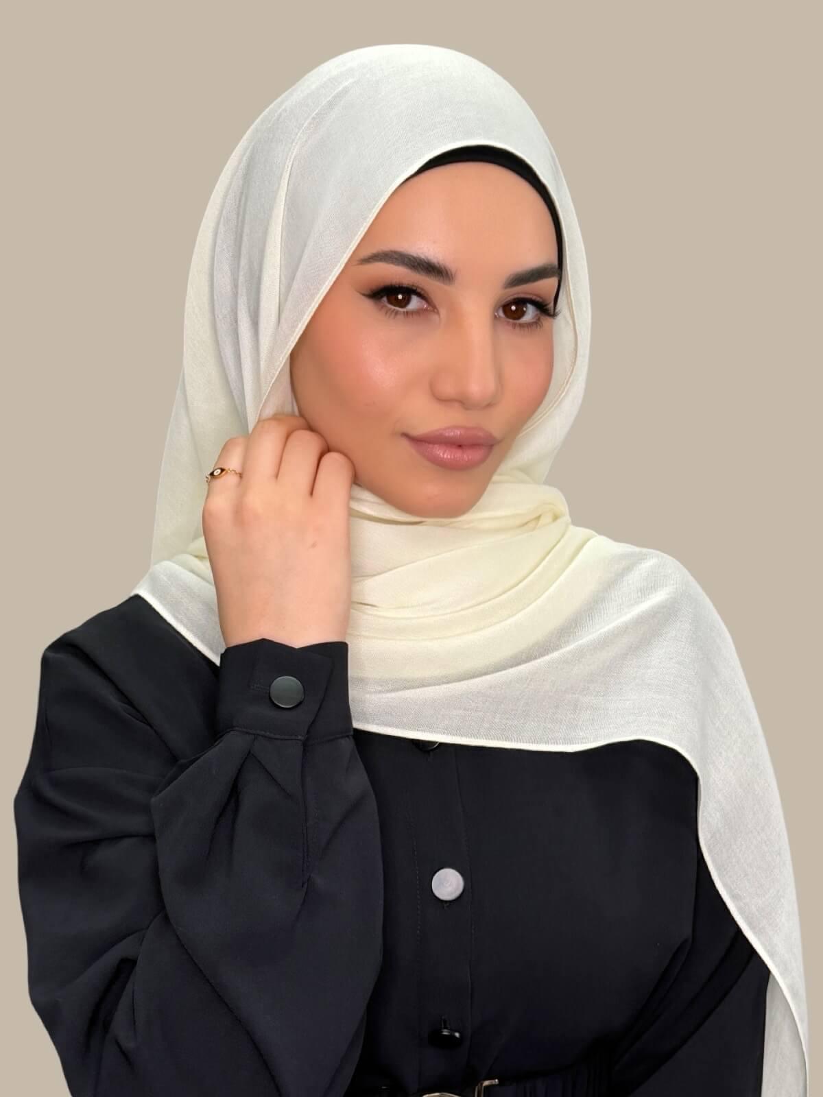 Cotton Modal Hijab-Lace