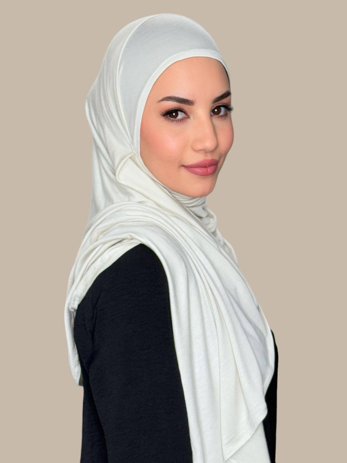 Pre-Sewn Jersey Hijab-Ivory