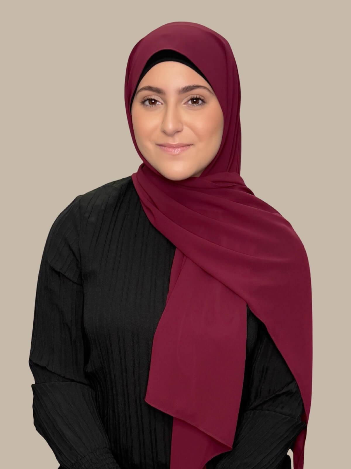 Modish Girl Luxury Chiffon Hijab-Wine