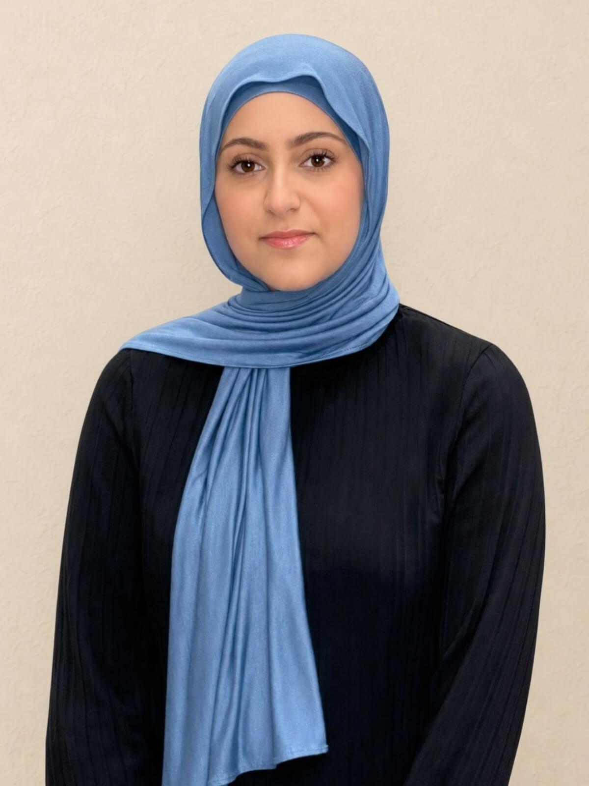 Modish Girl Premium Jersey Hijab-Blue Grey