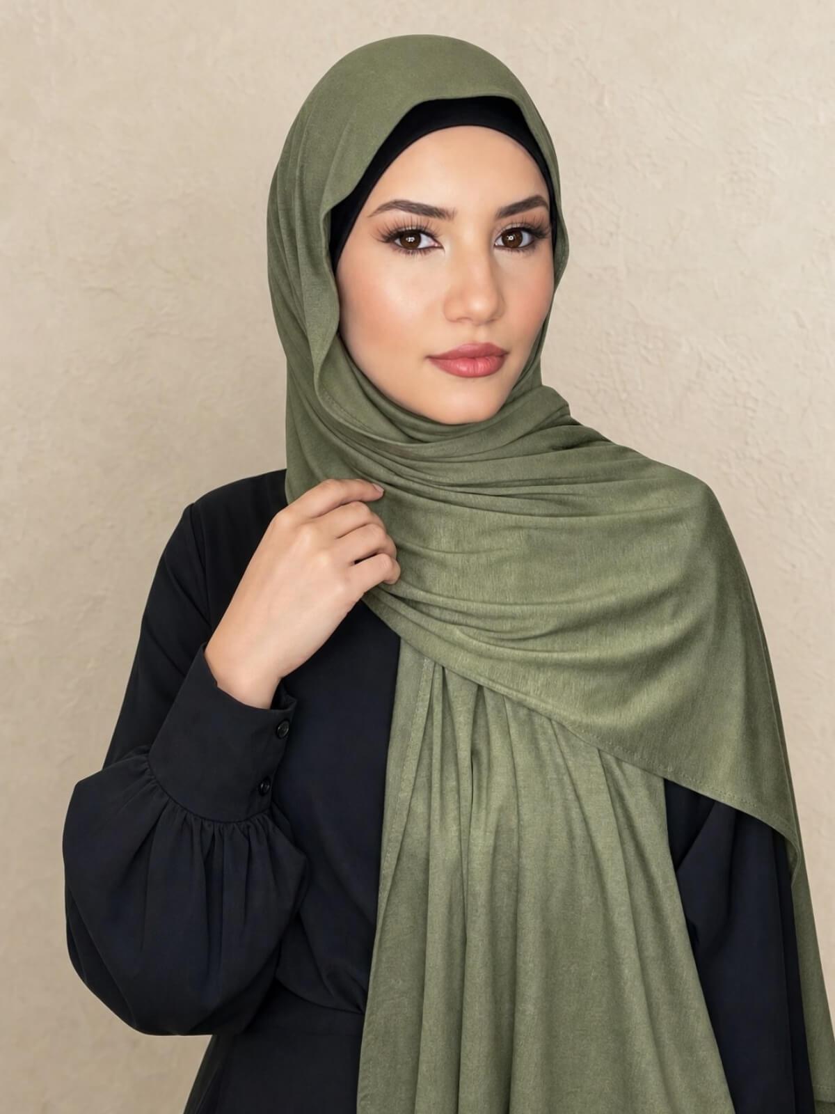 Classic Jersey hijab-Olive