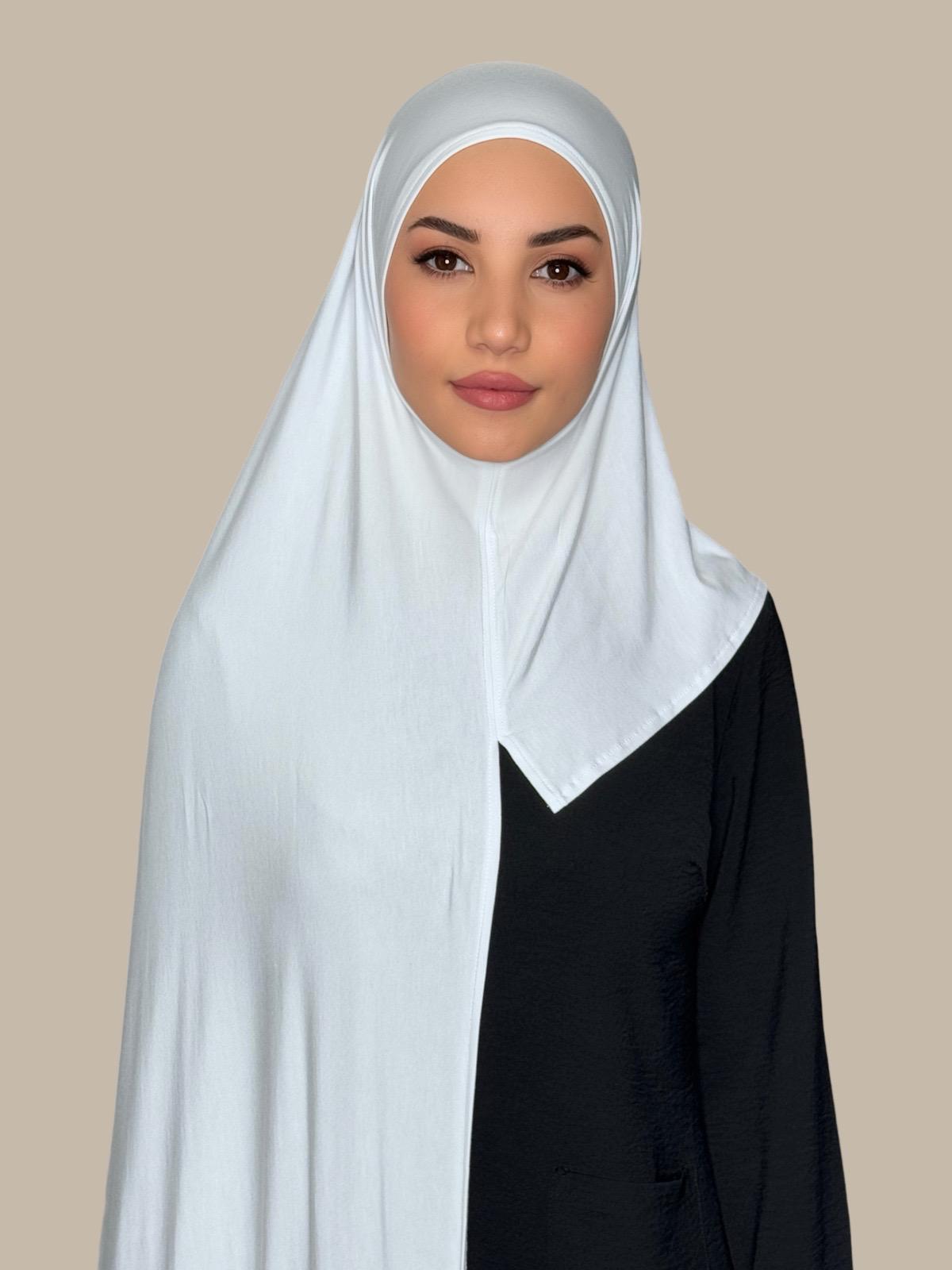 Pre-Sewn Jersey Hijab-White