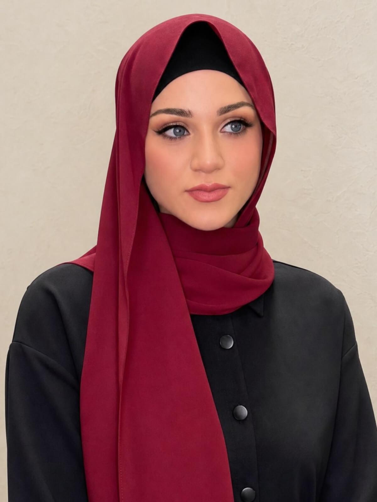 Classic Chiffon Hijab-Mahogany
