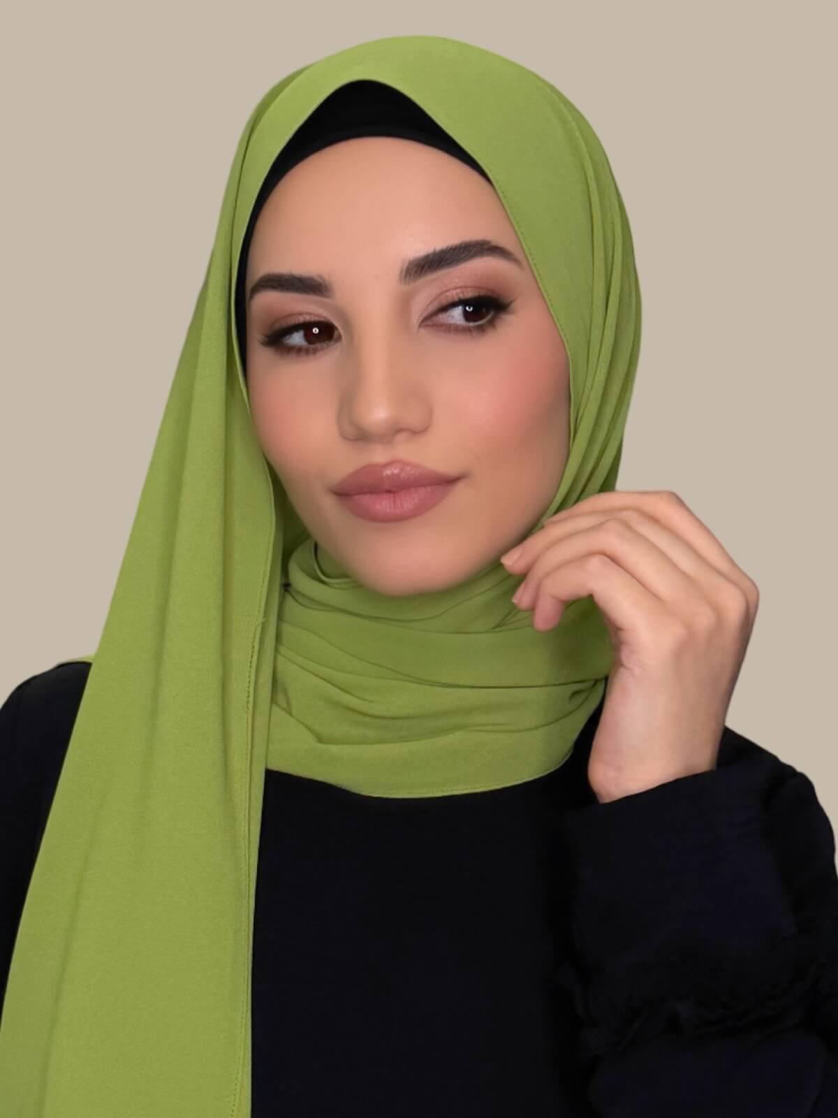 Classic Chiffon Hijab-Lime Green