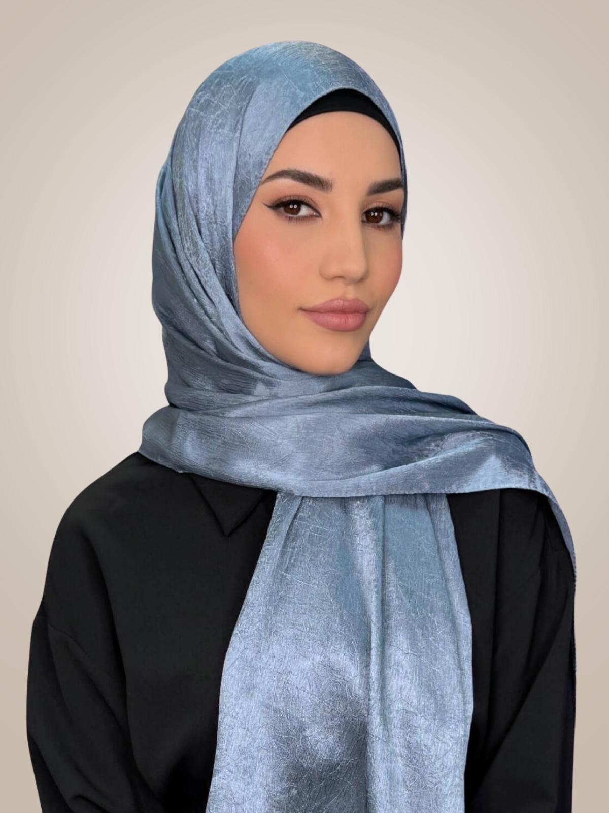 Classic Satin Hijab-Jean Blue
