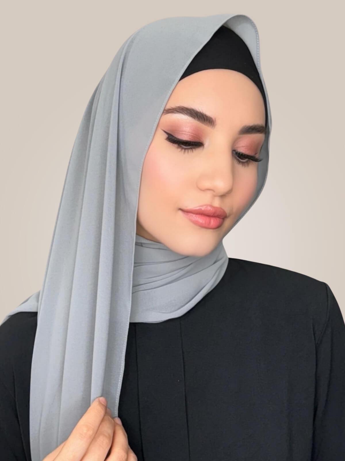Classic Chiffon Hijab-Dolphin Grey