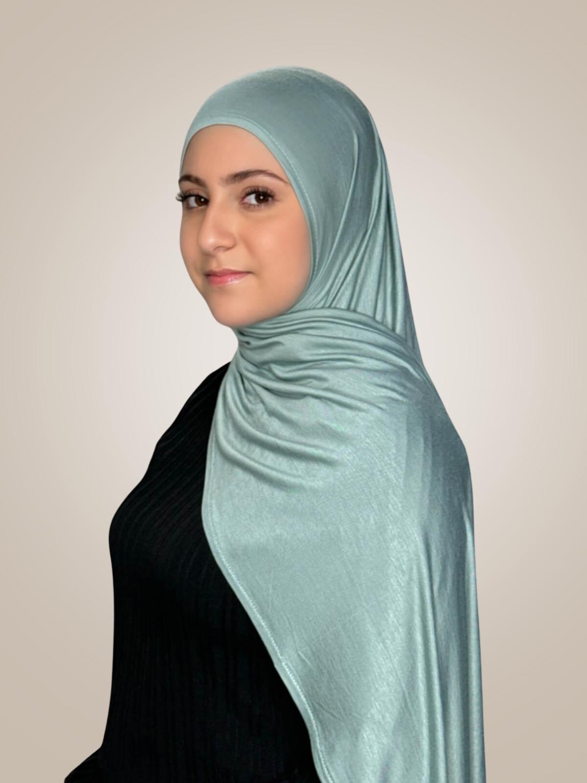 Modish Girl Pre-Sewn Jersey hijab-Pale Cyan