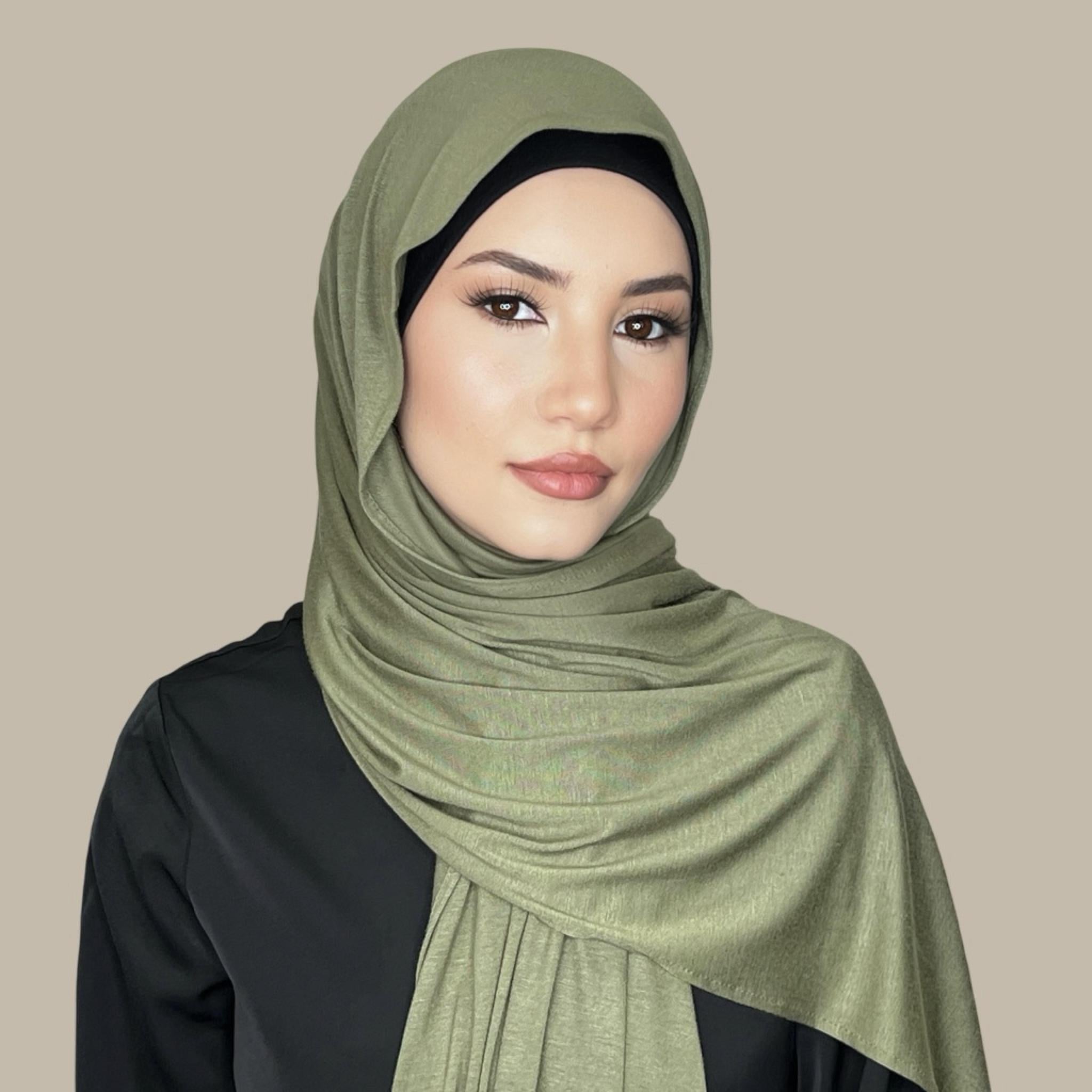 Classic Jersey hijab-Olive - Modish Hijab