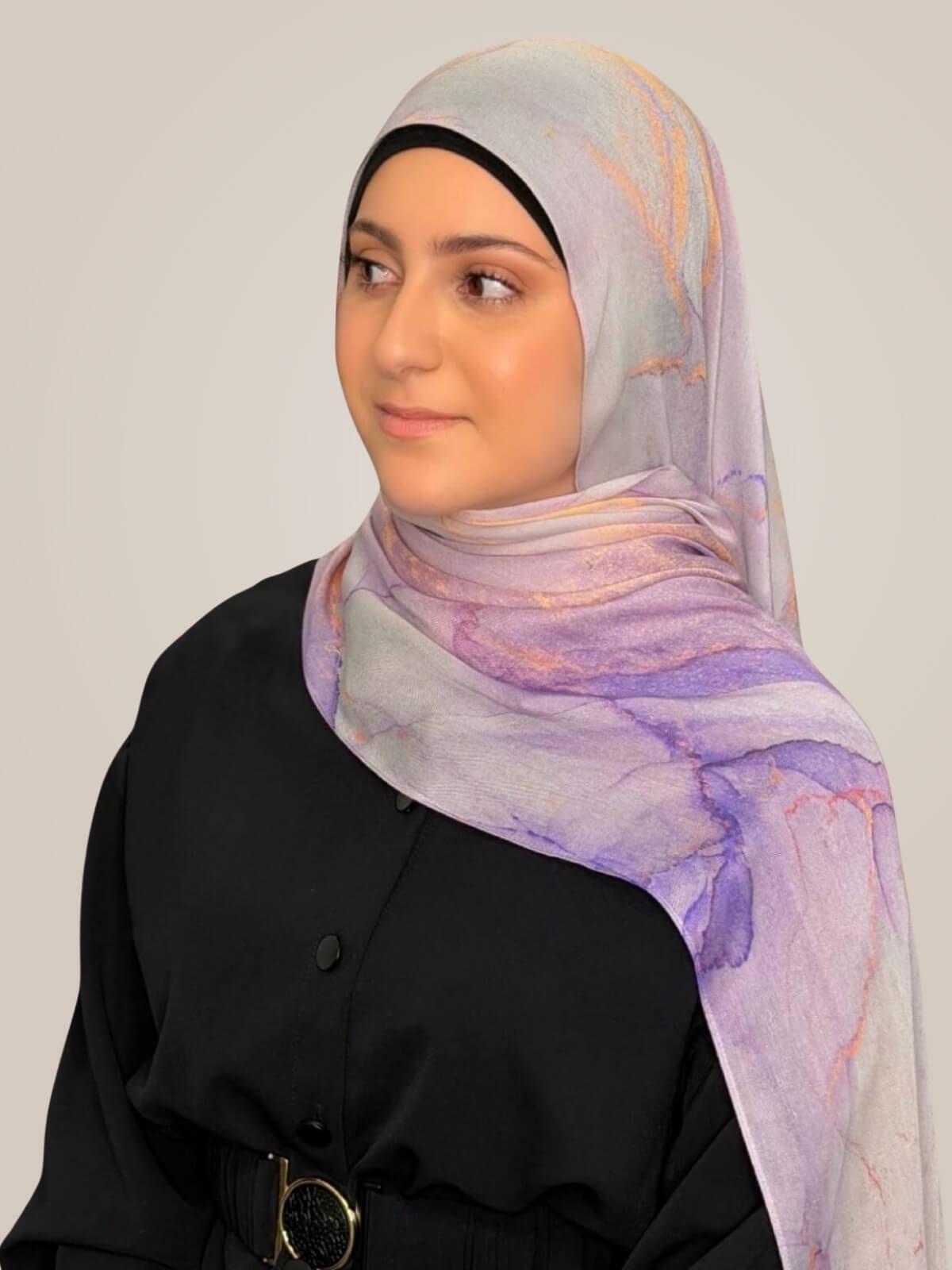 Modish Girl Print Modal Hijab-Lavanta Bay