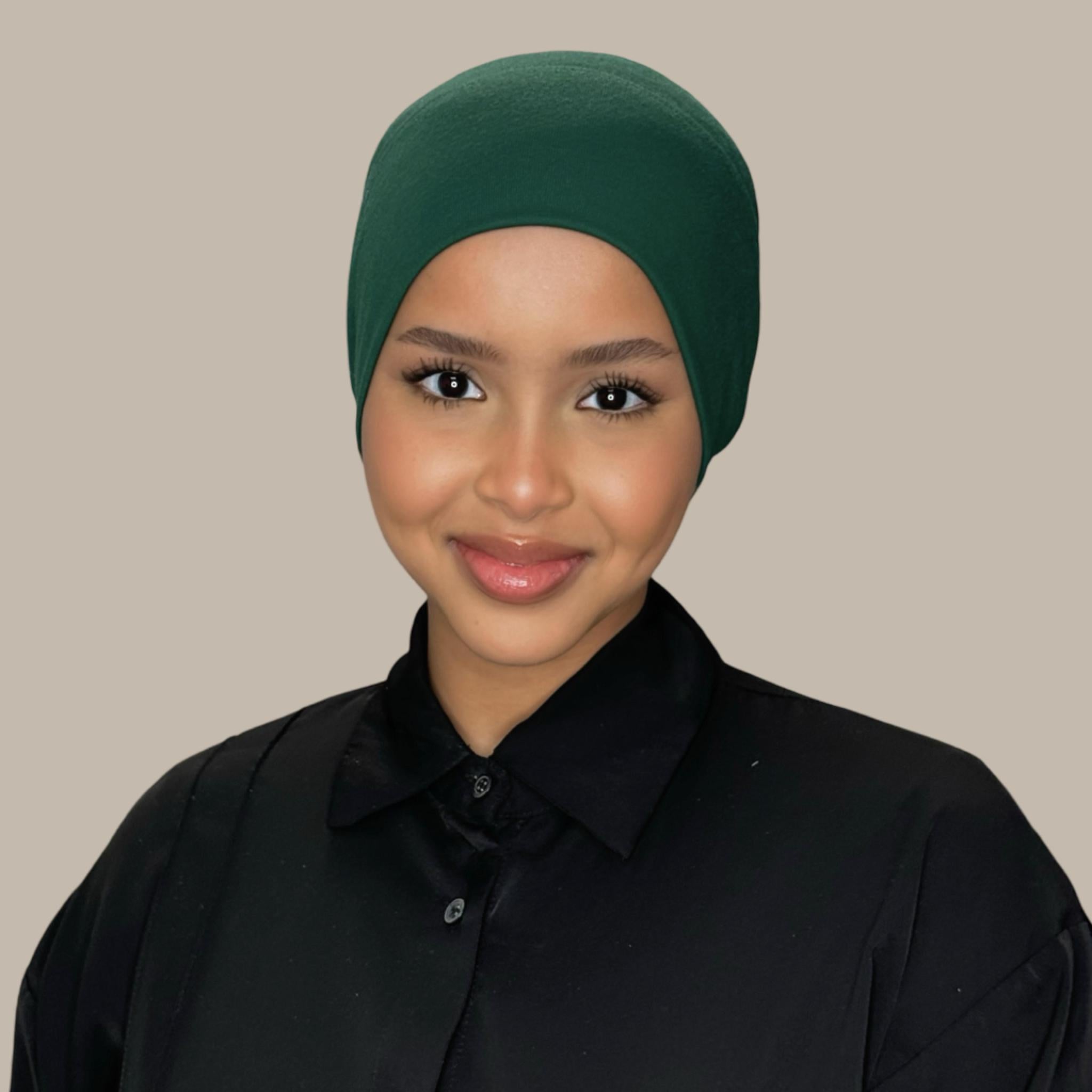 Premium Cotton Underscarf-Deep Green