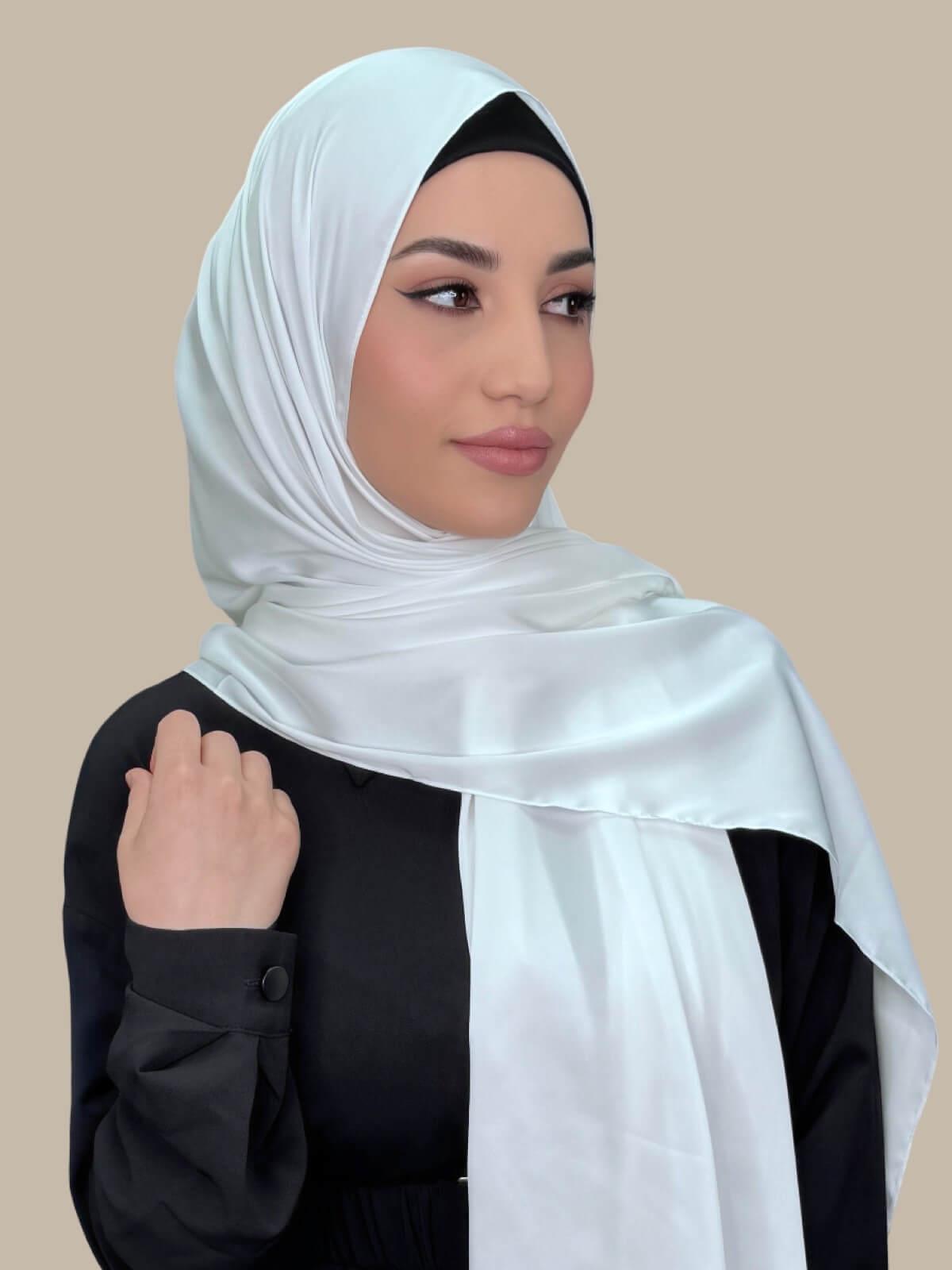 Premium Satin Hijab-Snow