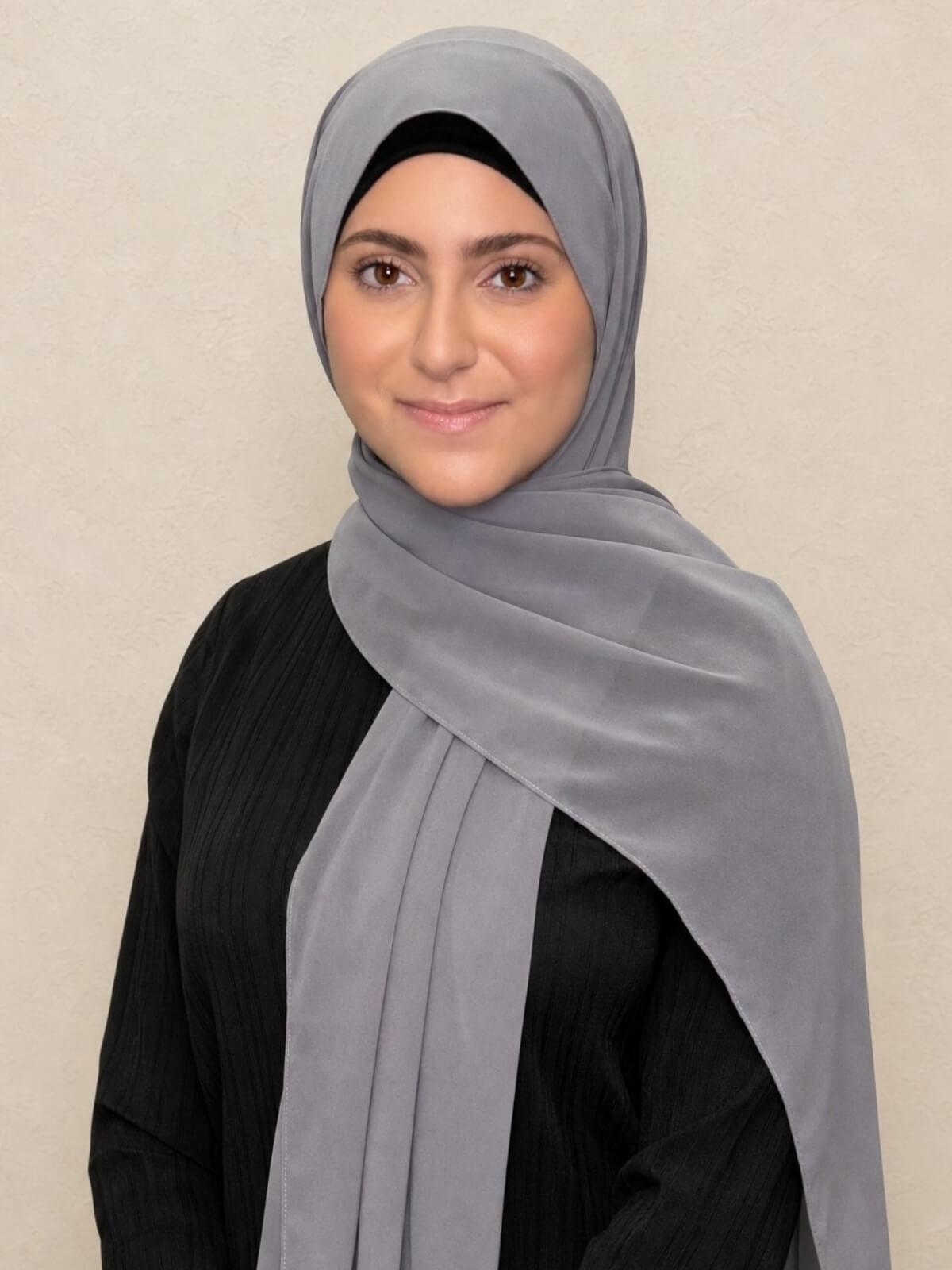 Modish Girl Luxury Chiffon Hijab-Fossil Grey